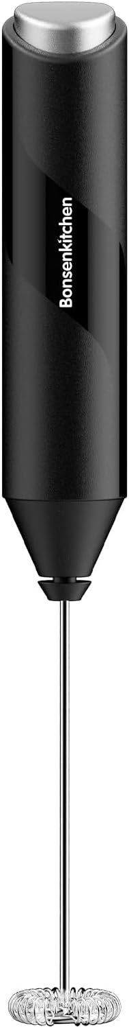 Handheld Electric Milk Frother – Stainless Steel Whisk Coffee Foam Maker for Latte, Cappuccino, Matcha & Hot Chocolate