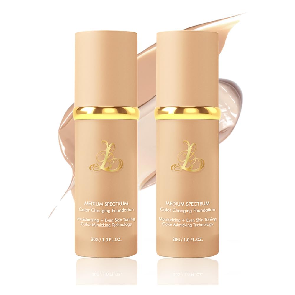 Foundation 4 in 1 - Color Changing Foundation, Medium Spectrum, Hypoallergenic Hydrating Liquid Foundation and Concealer, Long-lasting & Waterproof Natural Finish