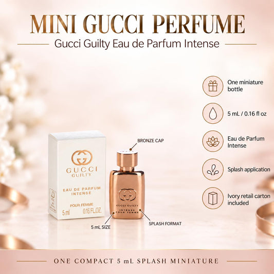Gucci Guilty Eau de Parfum Intense for Women – Mini Perfume Splash, 0.16 fl oz