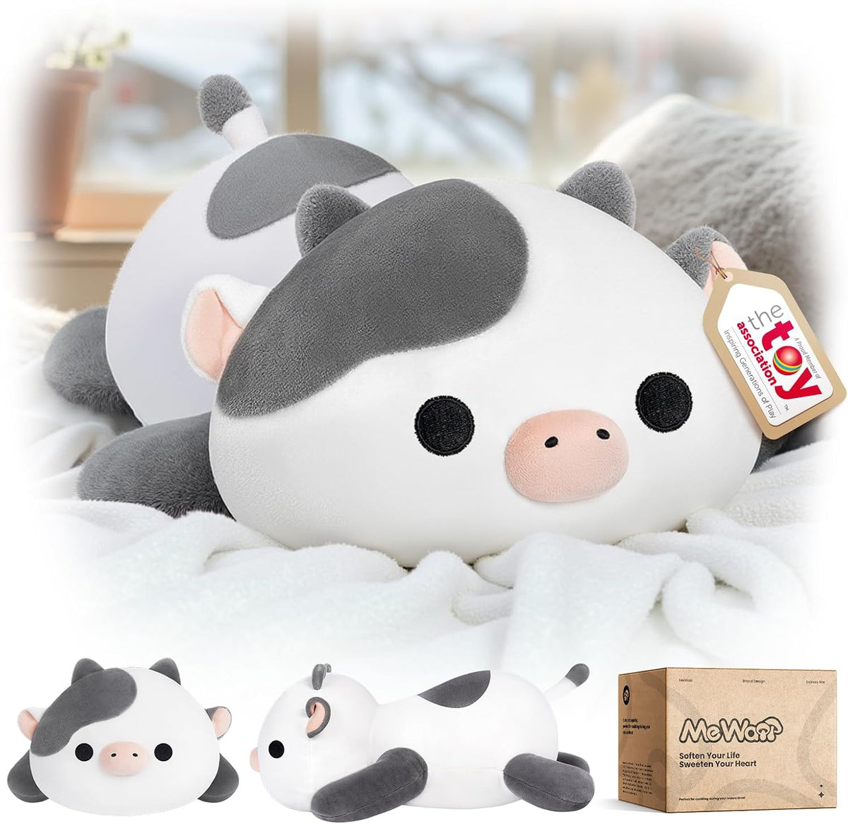 Mewaii Black Cat Plush Pillow 13 Inch – Cute, Soft & Huggable Stuffed Cat Toy