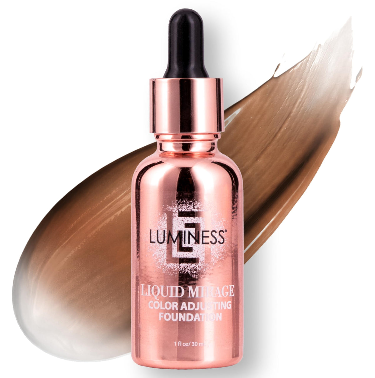 LUMINESS Liquid Mirage Color Changing Foundation for Mature Skin, Skincare-Infused Makeup with Hyaluronic Acid & Vitamin E, Hydrating Liquid Foundation & Concealer Hybrid, Hypoallergenic