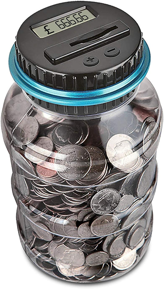 Digital Coin Counting Money Bank Jar with LCD Display – Automatic UK Coin Counter Piggy Bank for Kids and Adults