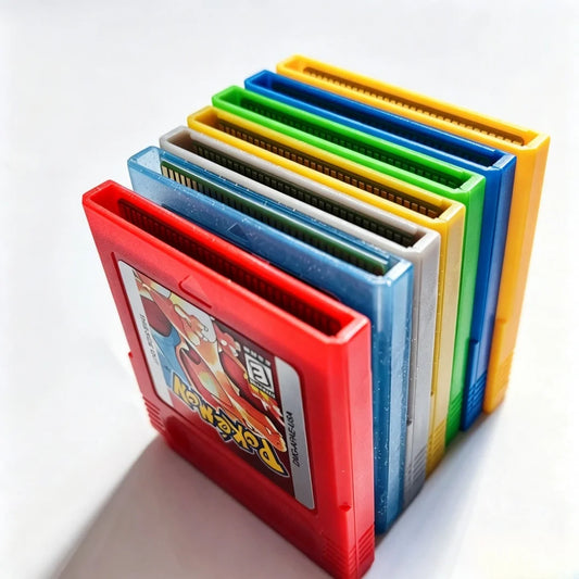 GBC Pokémon Game Cartridge, Red Blue Gold Silver Crystal Yellow Green, Multilingual