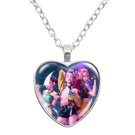 Anime Cartoon Necklace and Bracelet Set – Beaded Jewelry Accessories for Girls