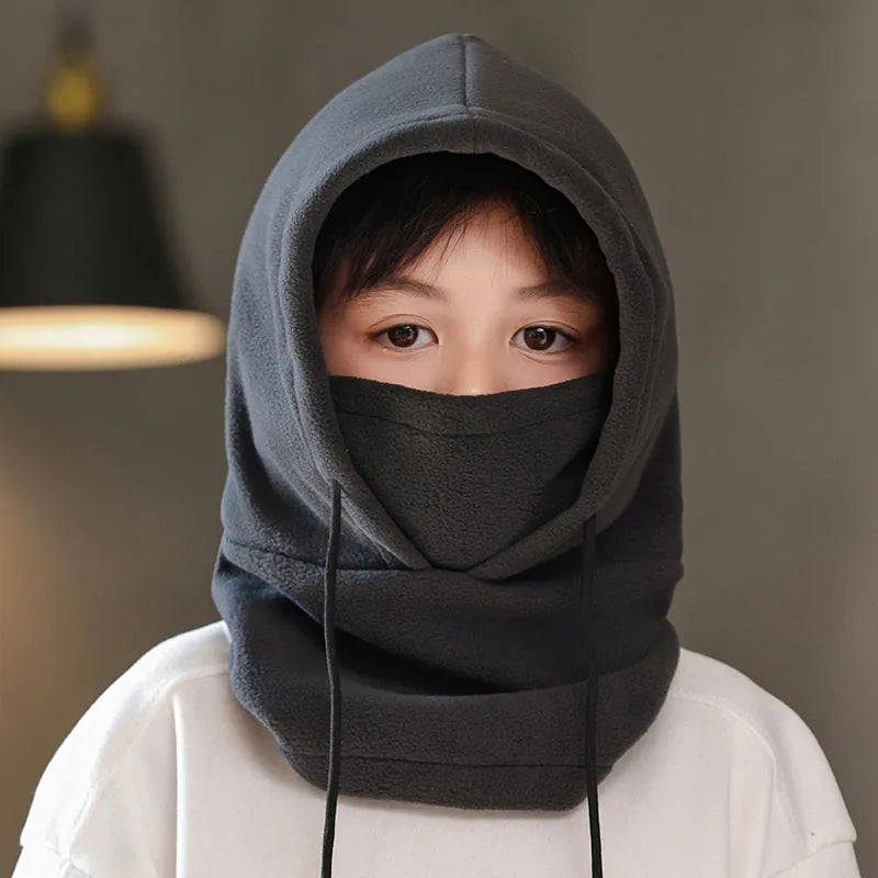 Kids Winter Fleece Balaclava Hat – Warm Windproof Hooded Beanie for Boys and Girls
