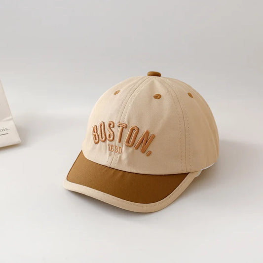 Baby Baseball Cap with Letter Embroidery – Short Brim Sun Hat for Boys and Girls