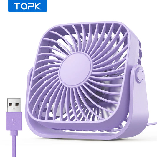 Portable USB Air Cooler Fan – Quiet 3-Speed Personal Desk Cooler