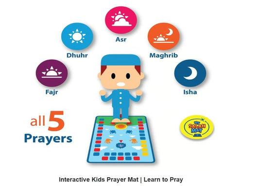 Smart Interactive Prayer Mat for Kids | Islamic Salah Learning Mat with Surah, Wudu & Dua Lessons, 25 Touch Keys, 10 Languages, Padded Mat Ages 3+