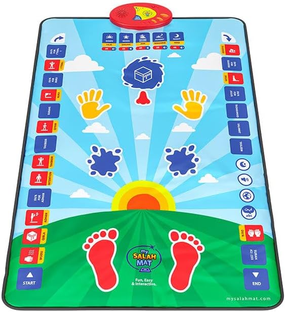 Smart Interactive Prayer Mat for Kids | Islamic Salah Learning Mat with Surah, Wudu & Dua Lessons, 25 Touch Keys, 10 Languages, Padded Mat Ages 3+