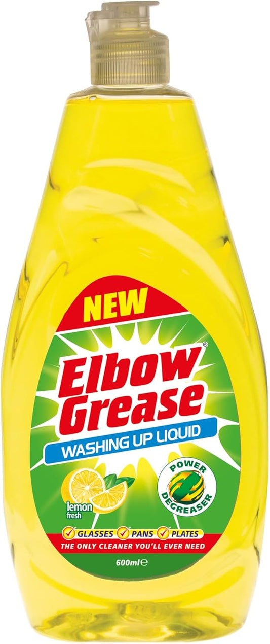 Power Degreasing Washing Up Liquid 600ml – Dishwashing Soap for Dishes, Pots, Pans & Glasses (Lemon / Apple) Free Shipping