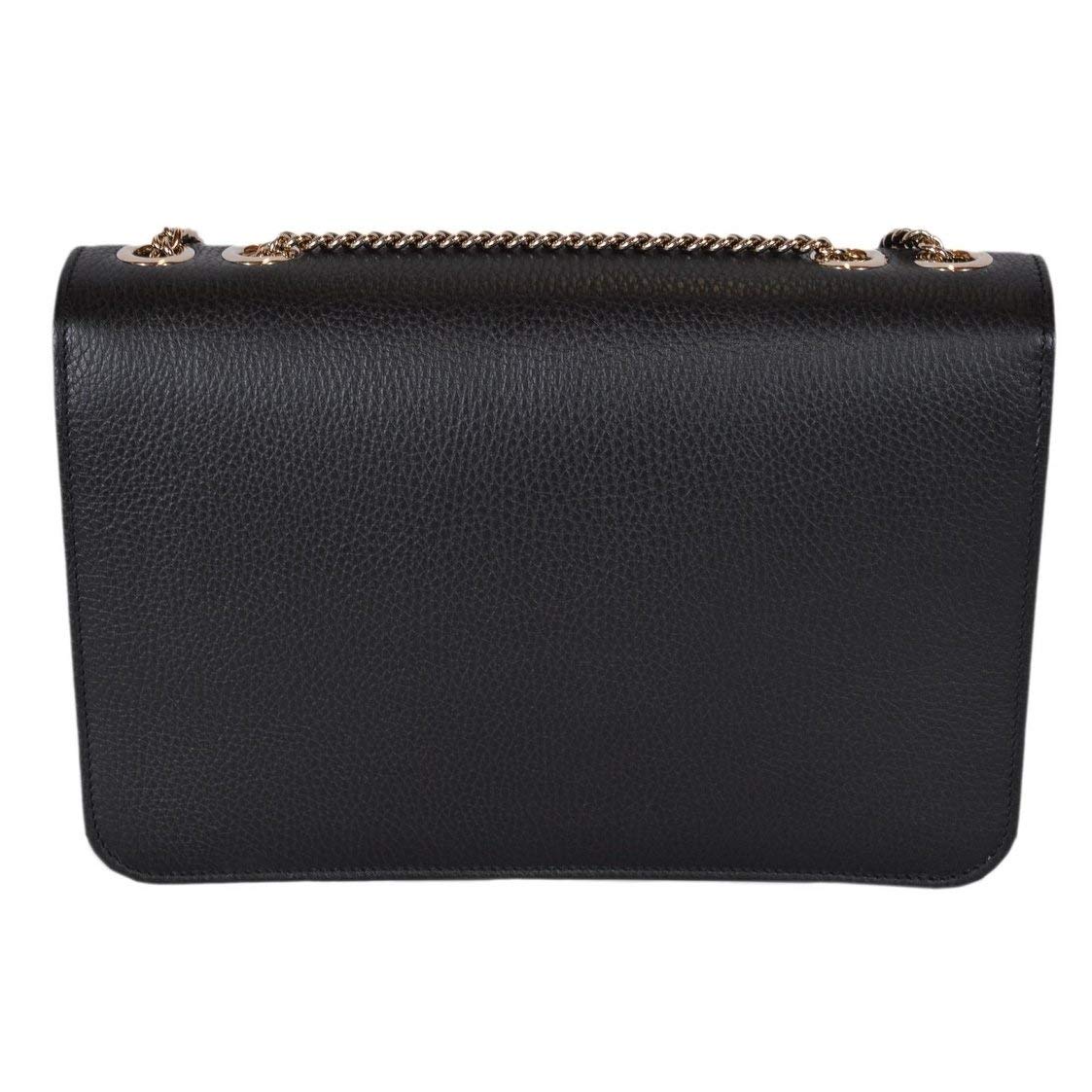 Gucci Women's Black Leather Interlocking GG Crossbody Bag – Model 510304