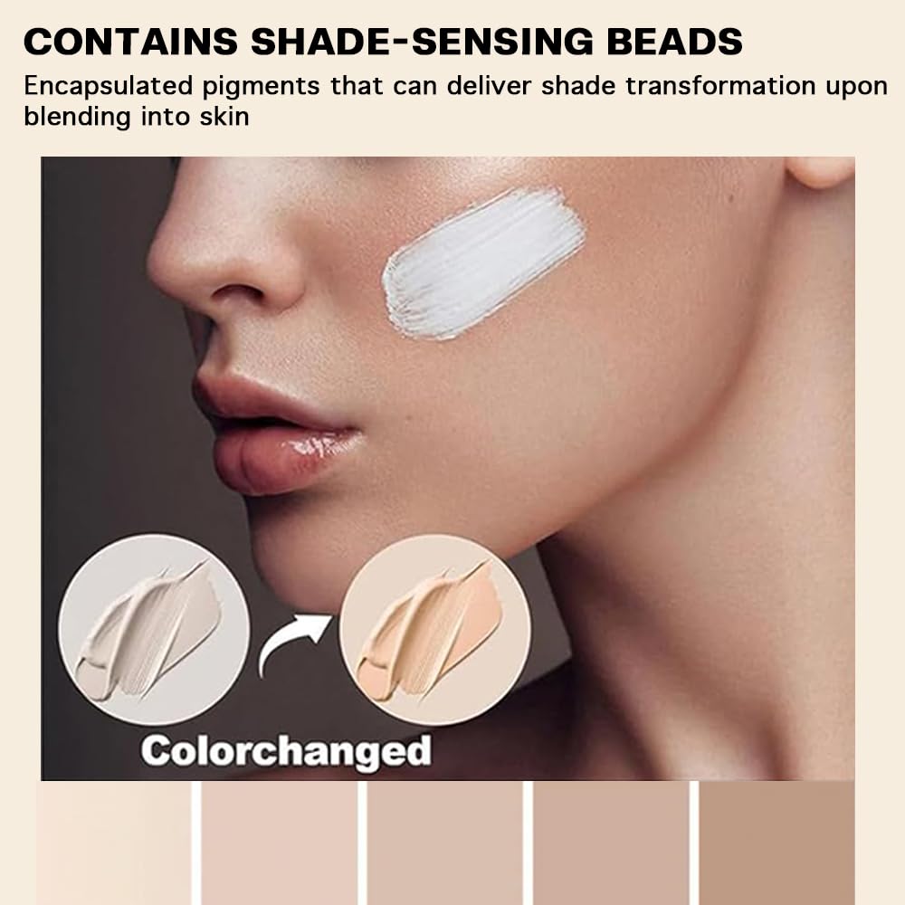 Foundation 4 in 1 - Color Changing Foundation, Medium Spectrum, Hypoallergenic Hydrating Liquid Foundation and Concealer, Long-lasting & Waterproof Natural Finish