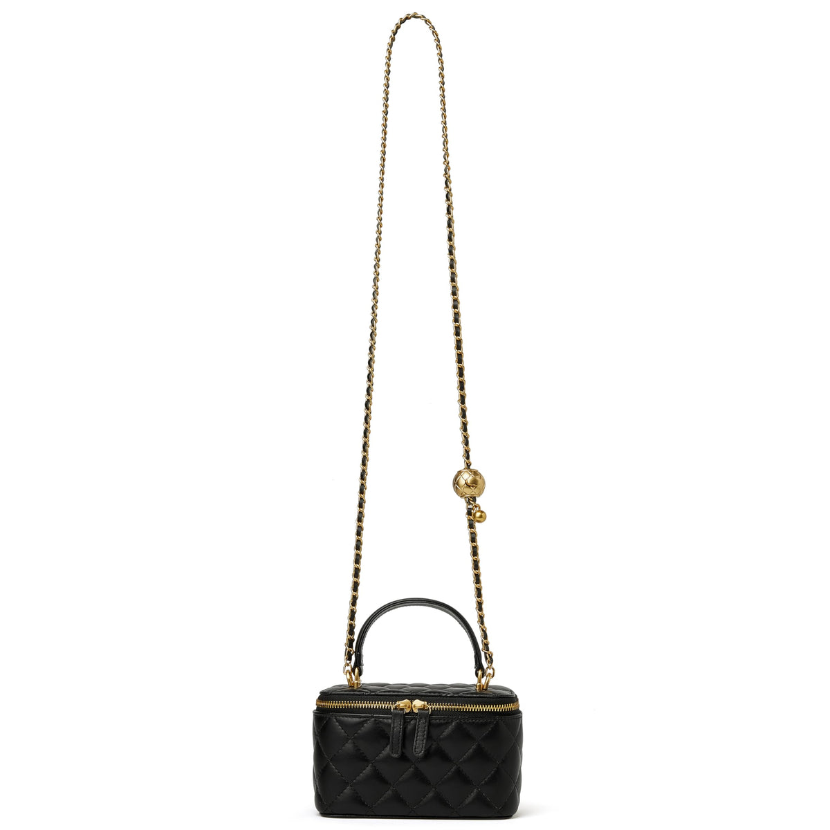 DORIS&JACKY Small Leather Crossbody Purse for Women – Mini Quilted Box Bag with Top Handle