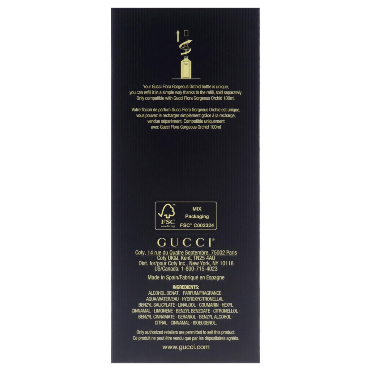 Gucci Flora Gorgeous Orchid Eau de Parfum for Women, 3.3 oz Refillable Spray