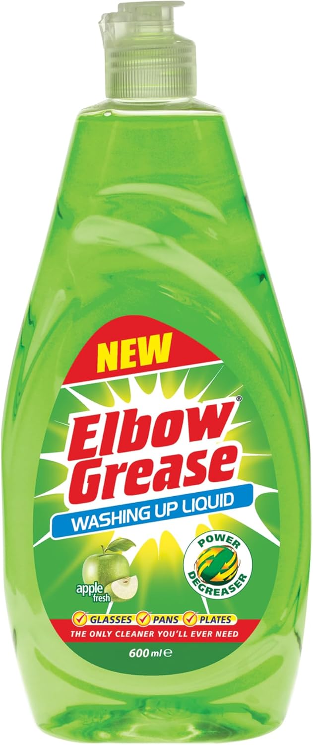 Power Degreasing Washing Up Liquid 600ml – Dishwashing Soap for Dishes, Pots, Pans & Glasses (Lemon / Apple) Free Shipping