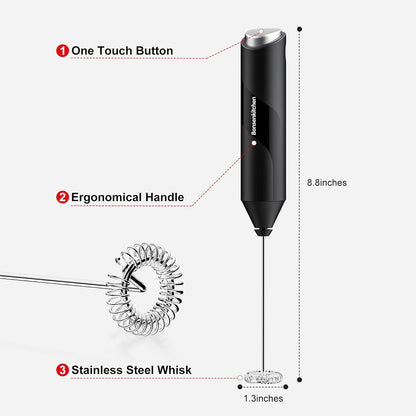 Handheld Electric Milk Frother – Stainless Steel Whisk Coffee Foam Maker for Latte, Cappuccino, Matcha & Hot Chocolate Free Shipping