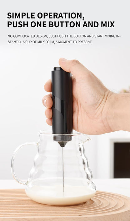 Handheld Electric Milk Frother with Hygiene Cover – Powerful Mini Drink Mixer for Coffee, Latte, Cappuccino & Matcha Free Shipping