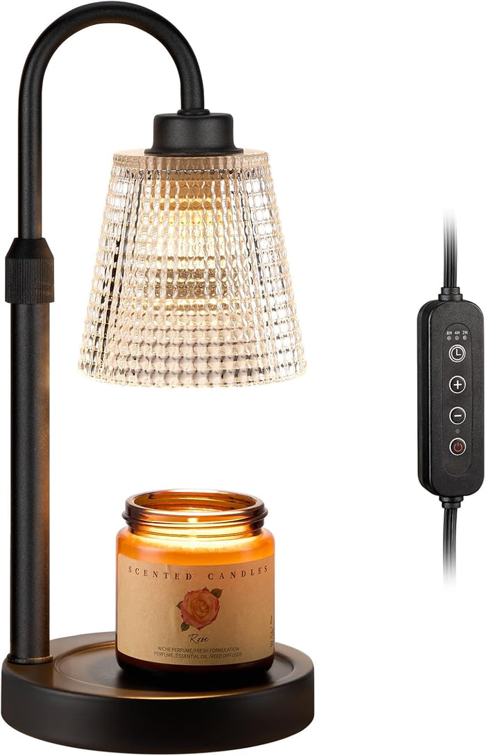 Dimmable Candle Wax Melting Lamp with 24H Timer, 2 Bulbs Electric Wax Warmer