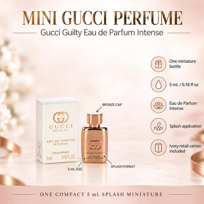 Gucci Guilty Eau de Parfum Intense for Women – Mini Perfume Splash, 0.16 fl oz