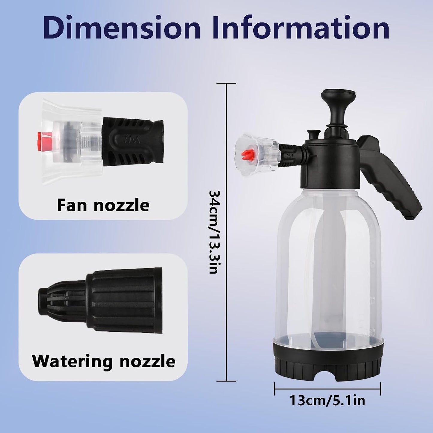 2L Snow Foam Pump Sprayer – High-Pressure Handheld Foam Cannon with 2 Nozzles for Car Detailing, Car Wash & Gardening Free Shipping