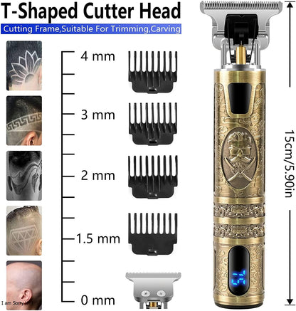 Professional Men’s Hair Clippers & Beard Trimmer – Electric Grooming Kit with LCD Display, Precision Outliner, Sharp Rechargeable Shaver