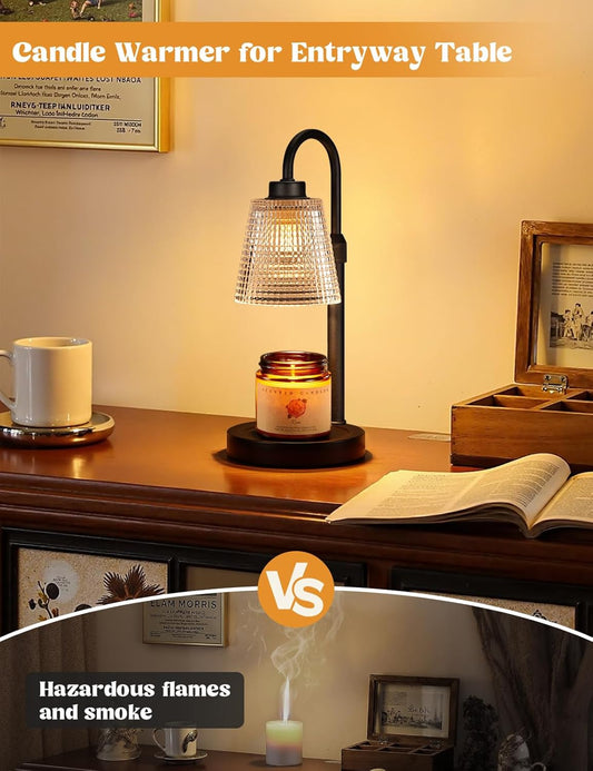 Dimmable Candle Wax Melting Lamp with 24H Timer, 2 Bulbs Electric Wax Warmer