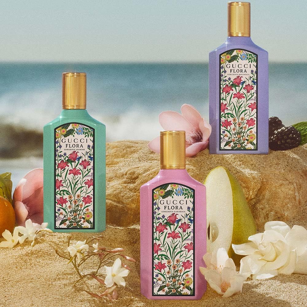 Gucci Flora Gorgeous Magnolia Eau de Parfum for Women, 3.3 oz (100 ml) Refillable Spray