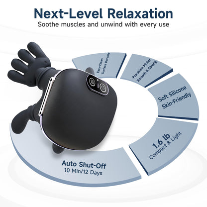 Wireless Neck and Shoulder Massager with Heat, 4D Shiatsu Kneading Massage Device, Rechargeable, Green