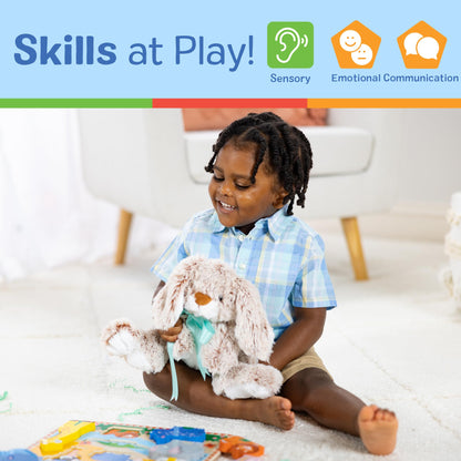 Melissa & Doug Burrow Bunny Stuffed Animal Plushie with Big Feet, Floppy Ears & Fluffy Tail, Adorable Pretend Play Toddler Toys for Girls & Boys 3+, Pack of 12