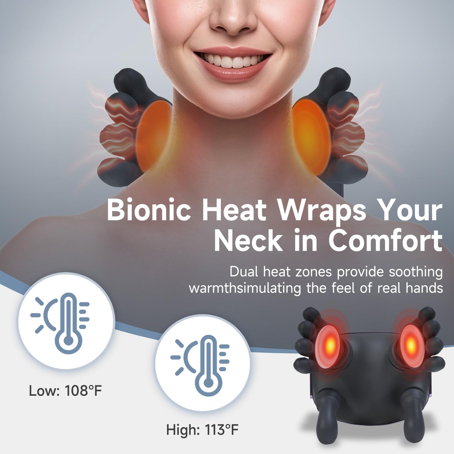 Wireless Neck and Shoulder Massager with Heat, 4D Shiatsu Kneading Massage Device, Rechargeable, Green