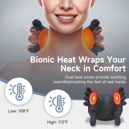 Wireless Neck and Shoulder Massager with Heat, 4D Shiatsu Kneading Massage Device, Rechargeable, Green