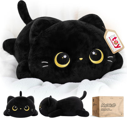 Mewaii Black Cat Plush Pillow 13 Inch – Cute, Soft & Huggable Stuffed Cat Toy