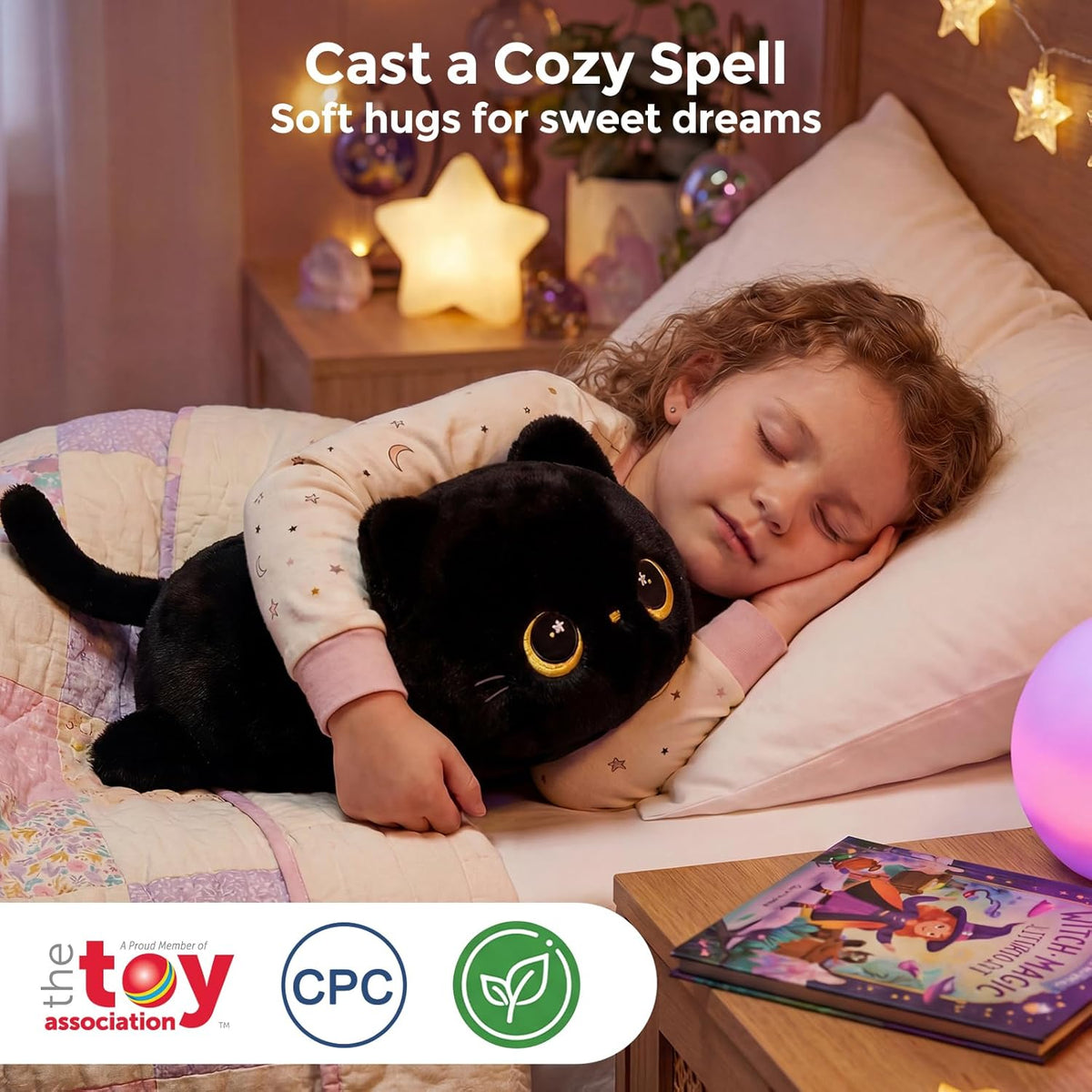 Mewaii Black Cat Plush Pillow 13 Inch – Cute, Soft & Huggable Stuffed Cat Toy
