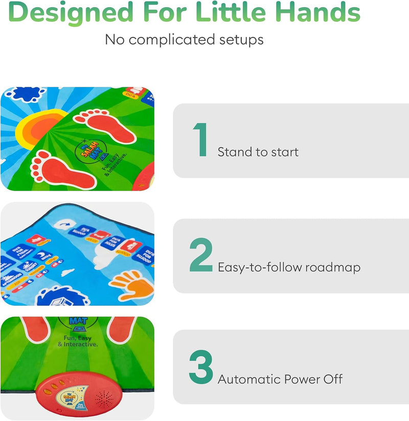 Smart Interactive Prayer Mat for Kids | Islamic Salah Learning Mat with Surah, Wudu & Dua Lessons, 25 Touch Keys, 10 Languages, Padded Mat Ages 3+