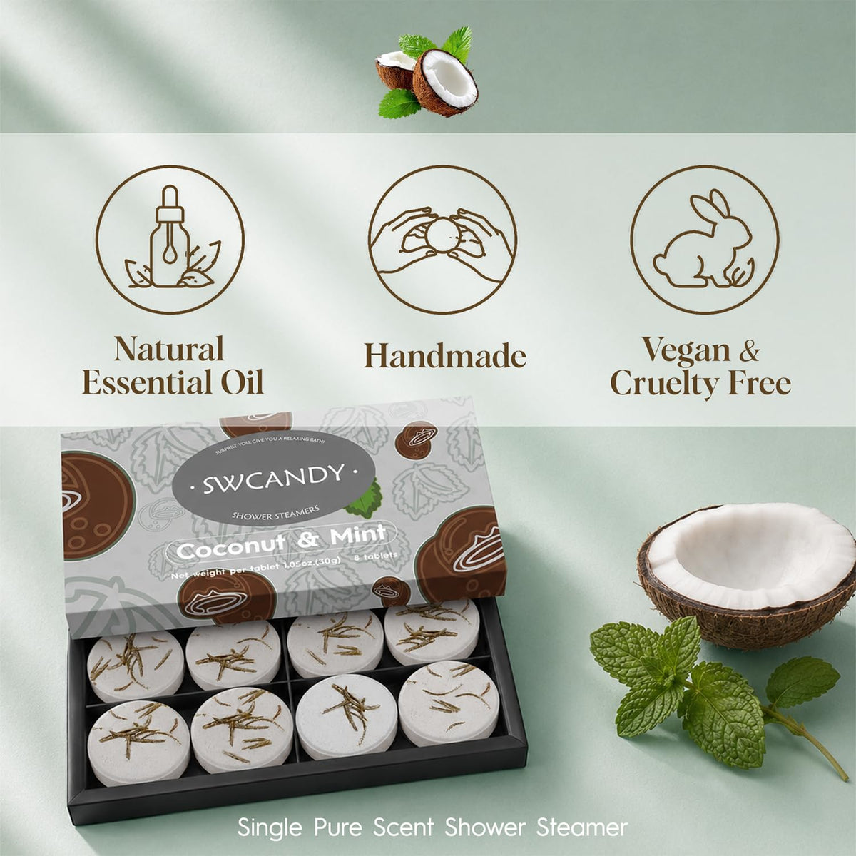 SWCANDY Shower Steamers Aromatherapy 8 Pcs Shower Home Spa