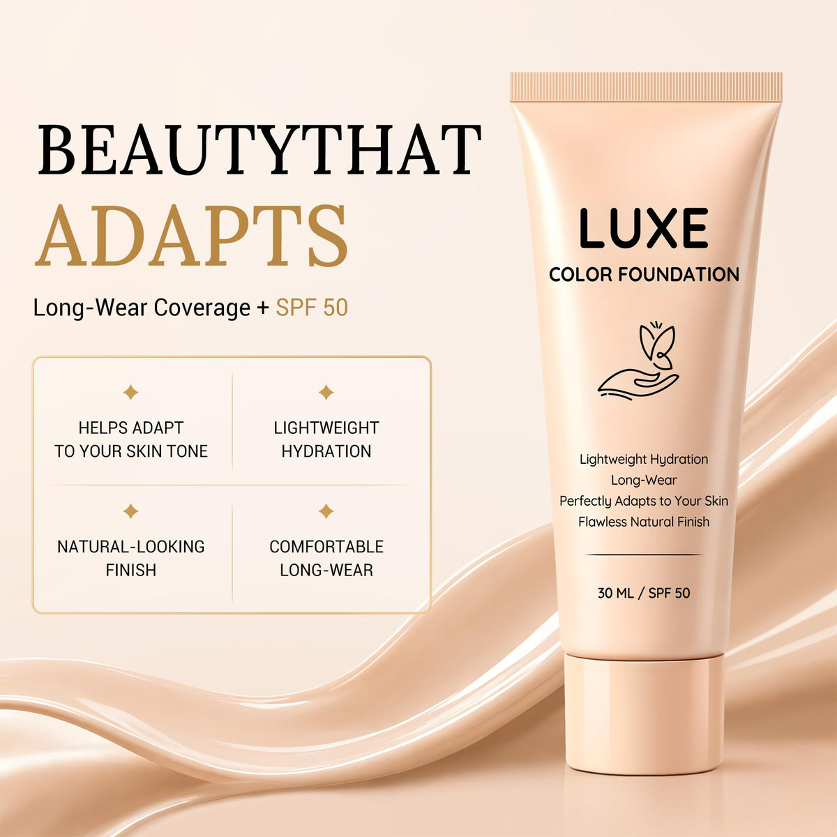 LUXE Color Foundation for Women, Color Changing Foundation