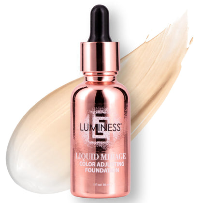 LUMINESS Liquid Mirage Color Changing Foundation for Mature Skin, Skincare-Infused Makeup with Hyaluronic Acid & Vitamin E, Hydrating Liquid Foundation & Concealer Hybrid, Hypoallergenic