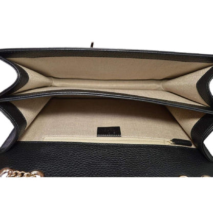 Gucci Women's Black Leather Interlocking GG Crossbody Bag – Model 510304