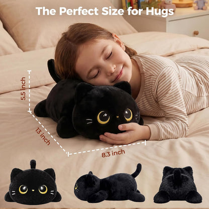 Mewaii Black Cat Plush Pillow 13 Inch – Cute, Soft & Huggable Stuffed Cat Toy