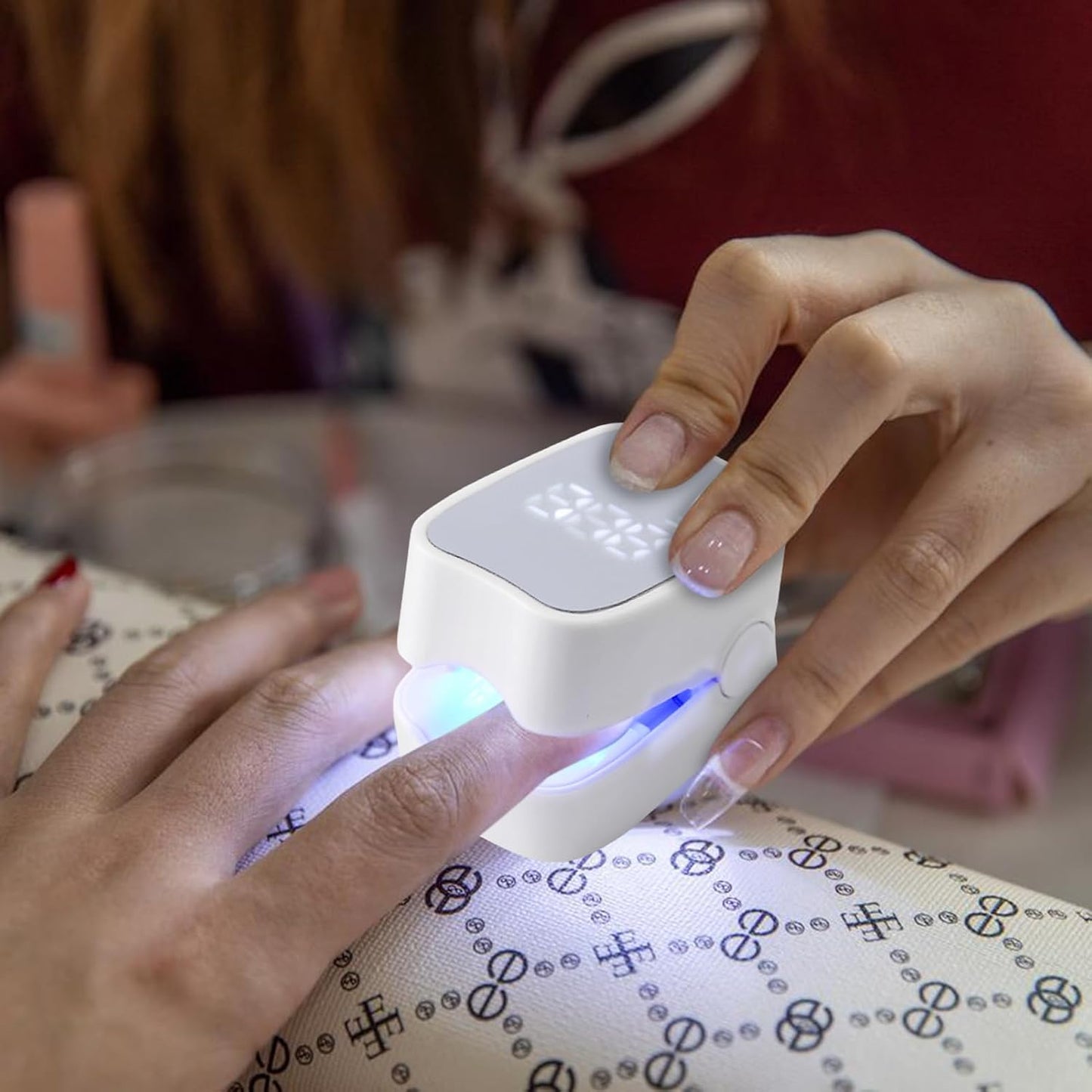 Rechargeable LED Nail Care Device with Digital Display – Portable Nail Dryer
