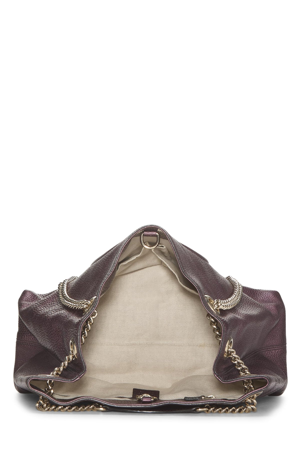 Gucci, Pre-loved Purple Leather Soho Chain Tote, Purple