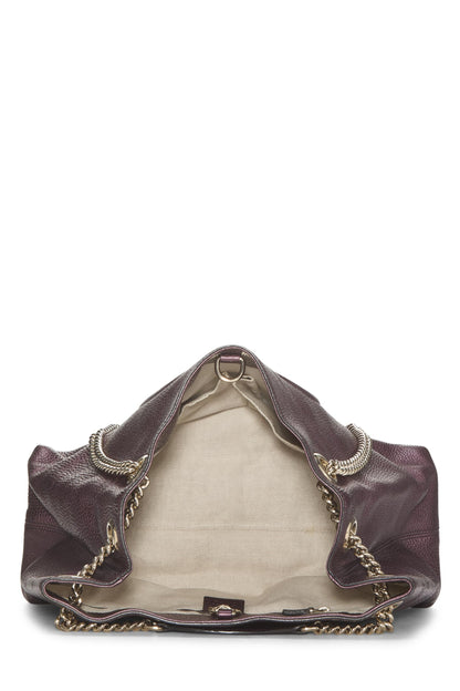 Gucci, Pre-loved Purple Leather Soho Chain Tote, Purple