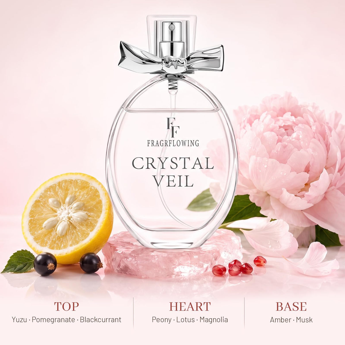 FF FRAGRFLOWING Perfume for Women, Alcohol-Free Floral Fragrance, 100 ml