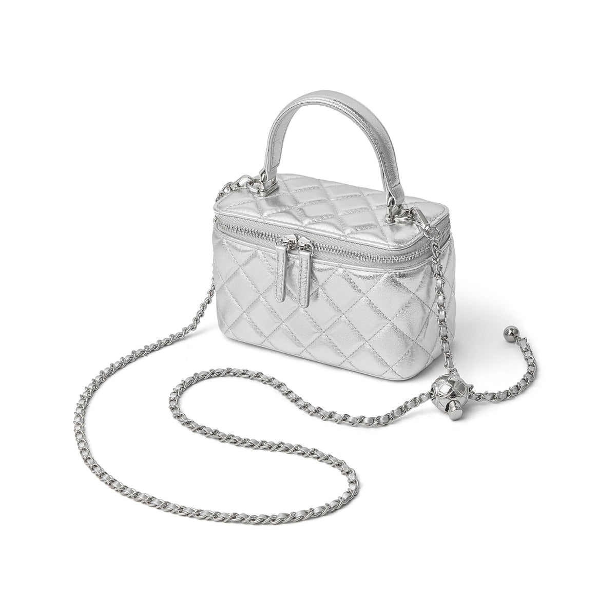 DORIS&JACKY Small Leather Crossbody Purse for Women – Mini Quilted Box Bag with Top Handle