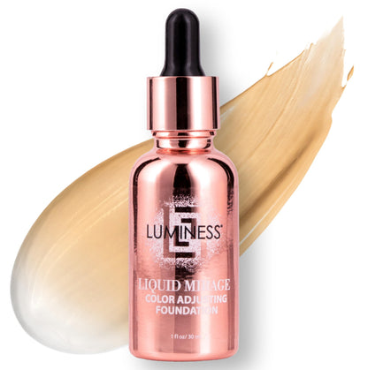 LUMINESS Liquid Mirage Color Changing Foundation for Mature Skin, Skincare-Infused Makeup with Hyaluronic Acid & Vitamin E, Hydrating Liquid Foundation & Concealer Hybrid, Hypoallergenic