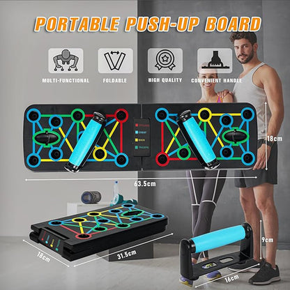 14-in-1 Foldable Push Up Board – Portable Home Workout Fitness Equipment for Chest, Arms & Core Strength Training Free shipping