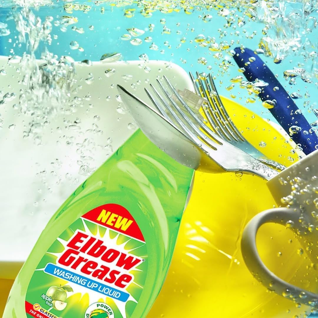 Power Degreasing Washing Up Liquid 600ml – Dishwashing Soap for Dishes, Pots, Pans & Glasses (Lemon / Apple) Free Shipping