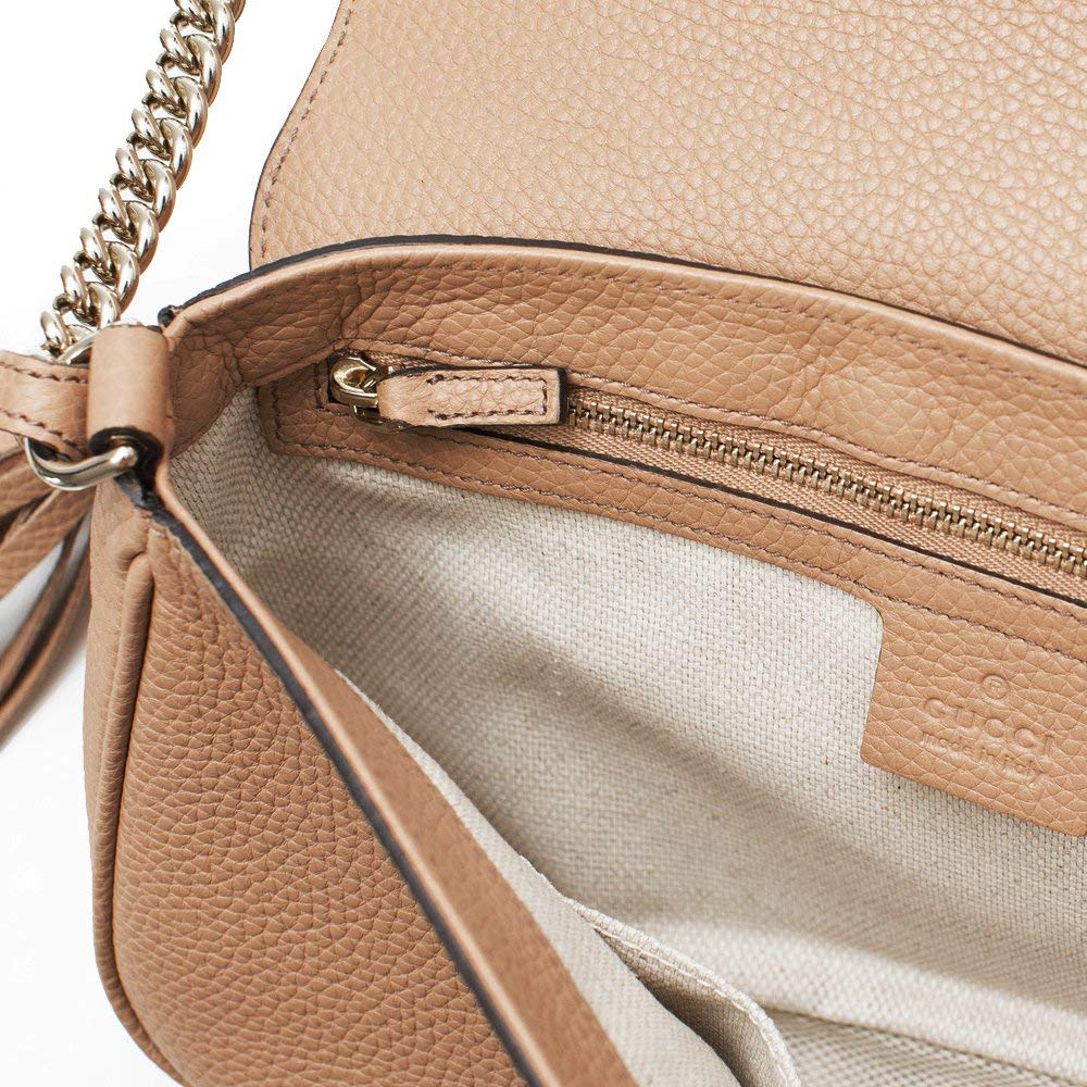 Gucci Soho Shoulder Bag for Women – Camelia Rose Beige Light Tan Leather Handbag