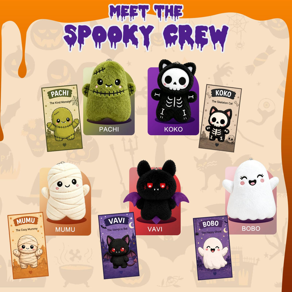 Rosekeep Boo Basket Stuffers for Women, Spooky Stuffed Animals Set