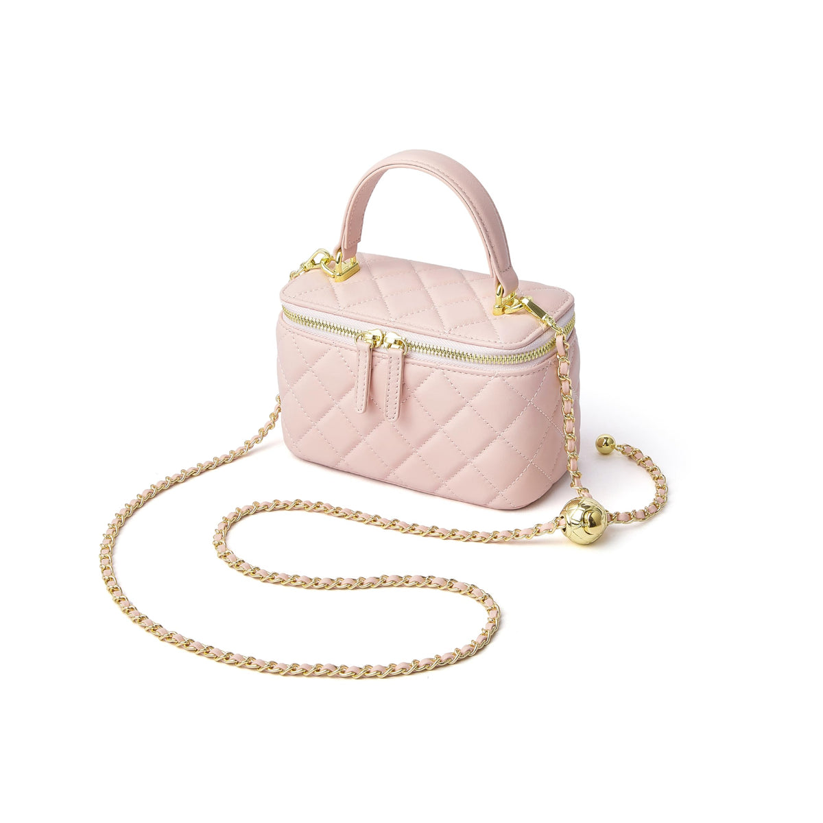 DORIS&JACKY Small Leather Crossbody Purse for Women – Mini Quilted Box Bag with Top Handle